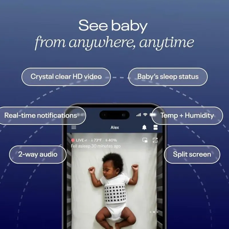 Nanit Cool Baby Products|Video Monitors*- Superior Sleep Set, Pro Camera with Wall Mount, Travel Stand and Baby Night Light