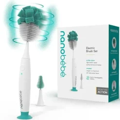 NanoBebe Cool Baby Products|Bottle Accessories*- E-Brush Baby Bottle Cleaner, Electric Bottle Cleaning Brush