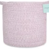 Natemia Storage & Organizers*- Rope Storage Basket, Nursery Bin and Toy Organizer (15”x15”x14”), Pink, Large