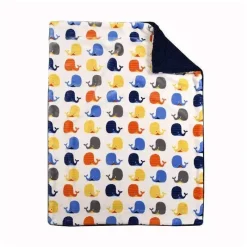 Nemcor Blankets & Quilts*Soft Reversible Sherpa Baby Blanket,Whales