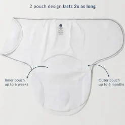 Nested Bean Swaddles & Wearable Blankets*- Zen Swaddle Classic, Pearl White