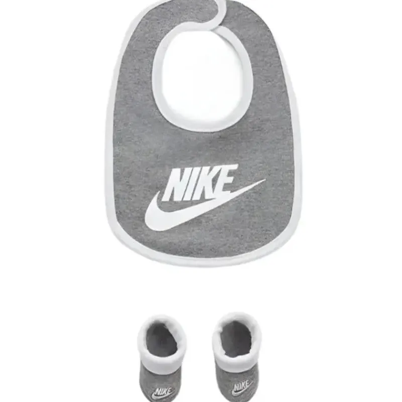 Haddad Baby Gloves & Socks*Nike Baby - Core Swoosh Bib & Bootie 2-Piece Hosiery Set, Grey