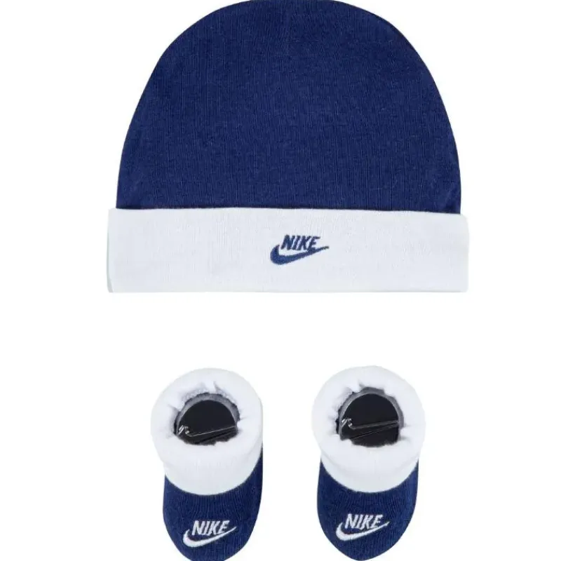 Haddad Baby Gloves & Socks*Nike Baby - Simple Swoosh Hat & Bootie Hosiery Navy/White