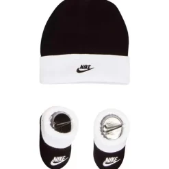 Haddad Baby Gloves & Socks*Nike Baby - Simple Swoosh Hat & Bootie Hosiery Black/White
