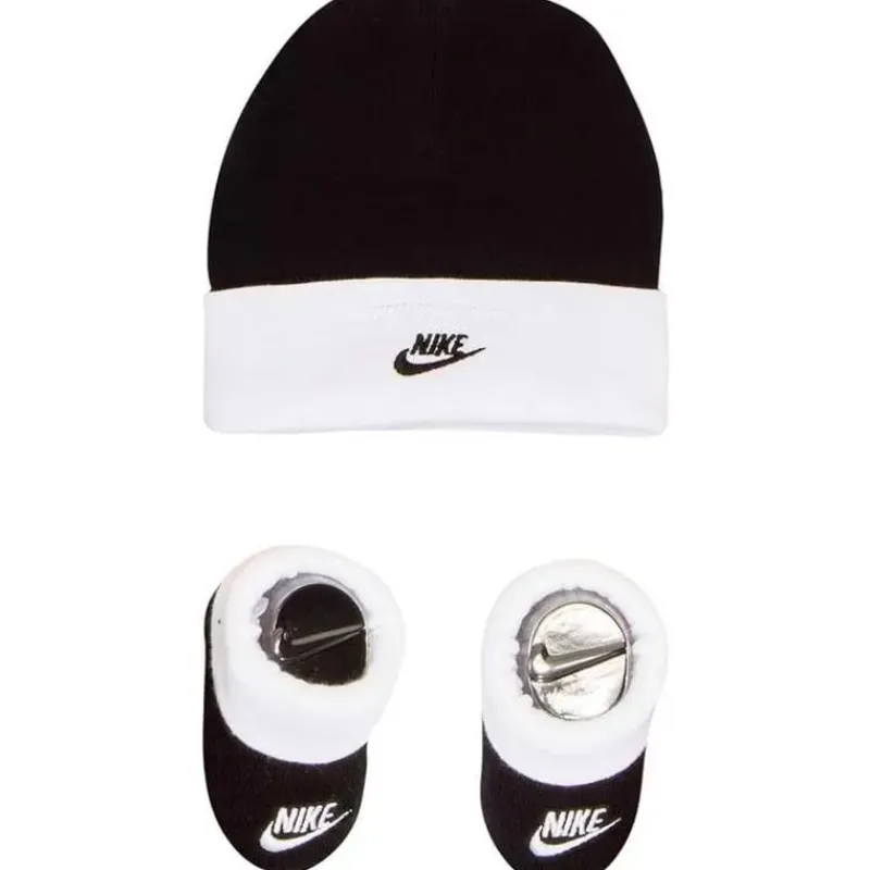 Haddad Baby Gloves & Socks*Nike Baby - Simple Swoosh Hat & Bootie Hosiery Black/White