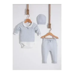 Nipperland Baby Sets*- Baby Blue Knitted Outfit Set