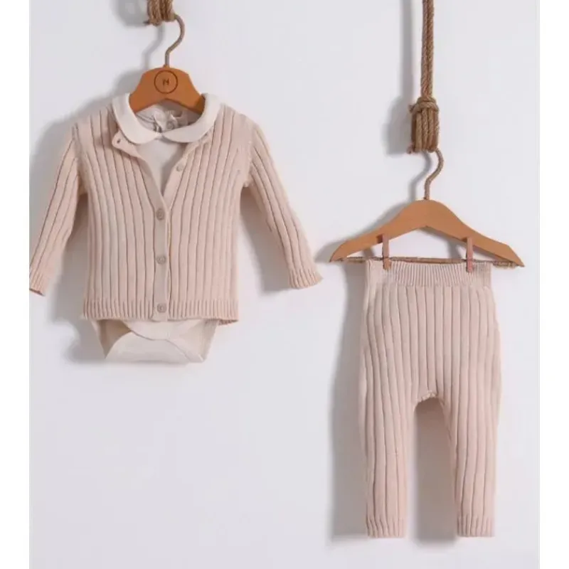 Nipperland Baby Sets*- Baby Knitted Outfit Cream Contemporary