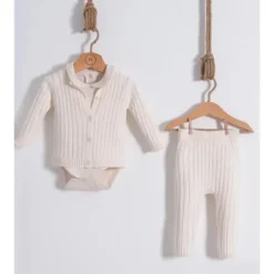 Nipperland Baby Sets*- Knitted Outfit Cream/White Contemporary