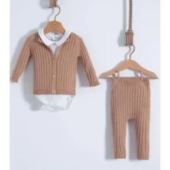 Nipperland Baby Sets*- Stone Baby Knitted Outfit Set