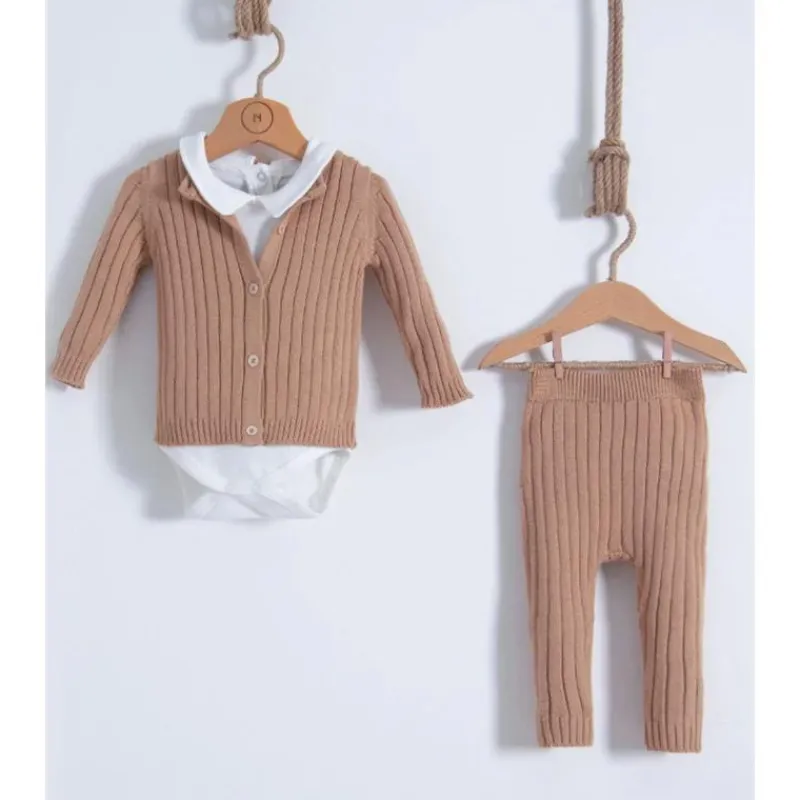 Nipperland Baby Sets*- Stone Baby Knitted Outfit Set