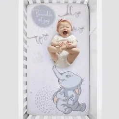 NoJo Crib & Bed Sheets*- Disney Dumbo Sweet Little Baby Fitted Crib Sheet