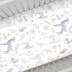 NoJo Crib & Bed Sheets*- Fitted Crib Sheet Floral Deer Print