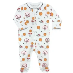 Noomie Baby Sleepwear*- Baby Basketball Court Zipper Footie