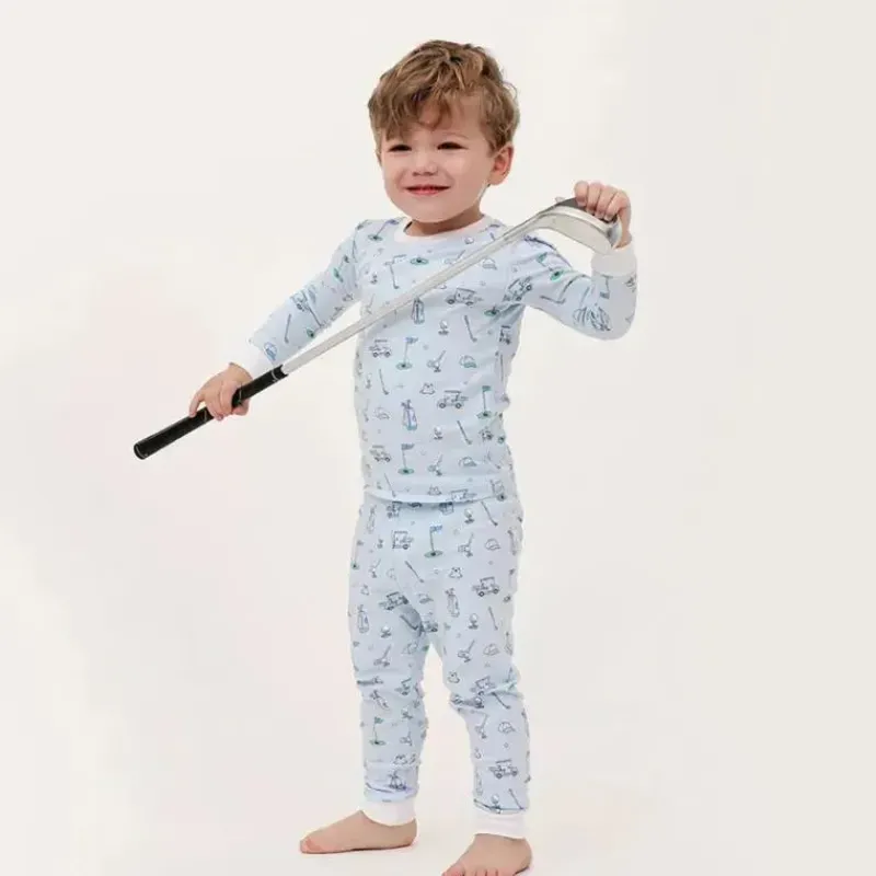 Noomie Baby Sleepwear*- Baby Boy Let's Golf Long Sleeve Pajama Set, Blue