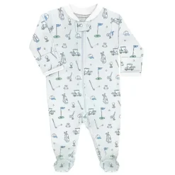 Noomie Baby Sleepwear*- Baby Boy Let's Golf Zipper Footie, Blue