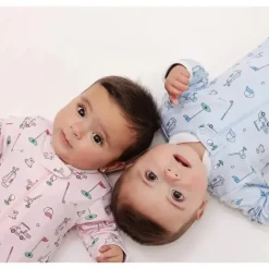 Noomie Baby Sleepwear*- Baby Boy Let's Golf Zipper Footie, Blue