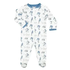 Noomie Baby Sleepwear*- Baby Boy Zipper Footie Surfing Sharks