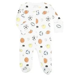 Noomie Baby Sleepwear*- Baby Boy Zipper Footie Sports