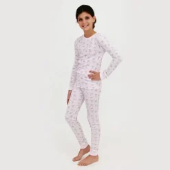 Noomie Baby Sleepwear*- Baby Girl Bows Long Sleeve Pajama Set