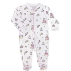Noomie Baby Sleepwear*- Baby Girl Cake Shop Zipper Footie