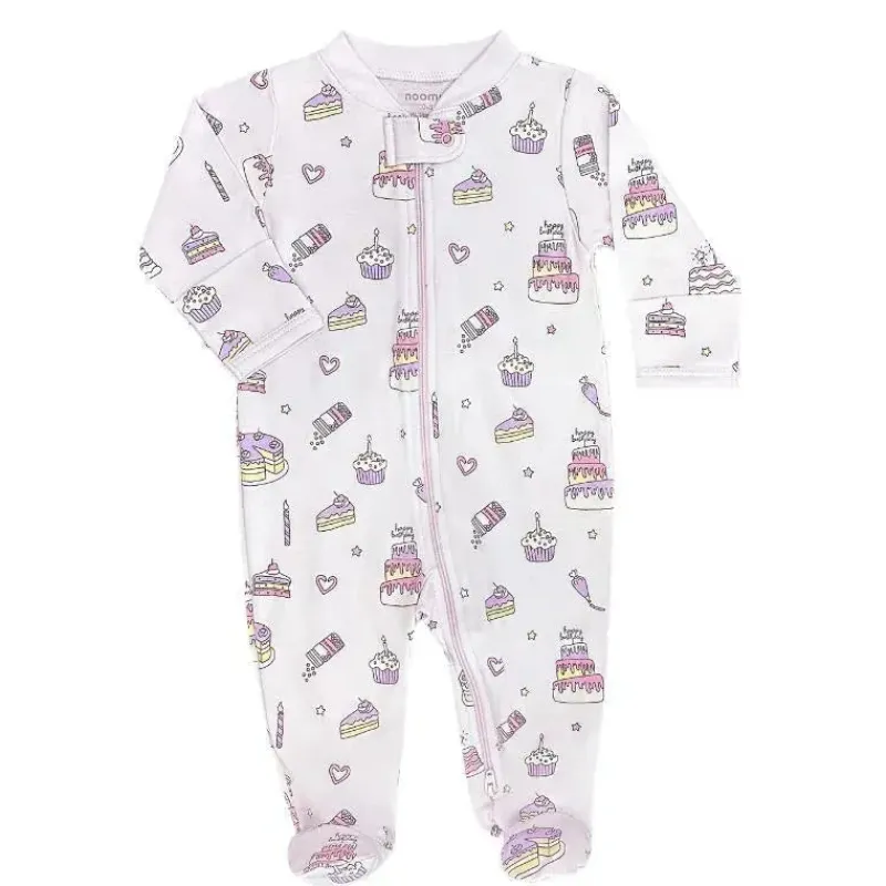 Noomie Baby Sleepwear*- Baby Girl Cake Shop Zipper Footie
