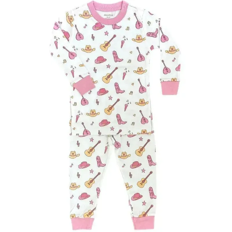 Noomie Baby Sleepwear*- Baby Girl Country Music Long Sleeve Pajama Set