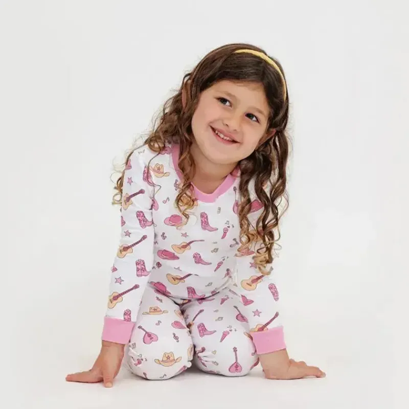 Noomie Baby Sleepwear*- Baby Girl Country Music Long Sleeve Pajama Set
