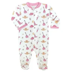 Noomie Baby Sleepwear*- Baby Girl Country Music Zipper Footie