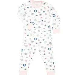 Noomie Baby Sleepwear*- Baby Girl Evil Eye Long Sleeve Pajama Set, Pink