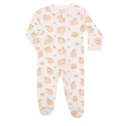 Noomie Baby Sleepwear*- Baby Girl Zipper Footie Peaches