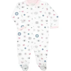 Noomie Baby Sleepwear*- Baby Girl Zipper Footie Evil Eye Pink