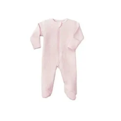 Noomie Baby Sleepwear*- Baby Girl Zipper Footie Pink Hearts Jacquard