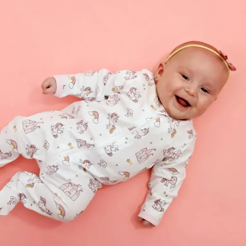 Noomie Baby Sleepwear*- Baby Unicorn World Zipper Footie