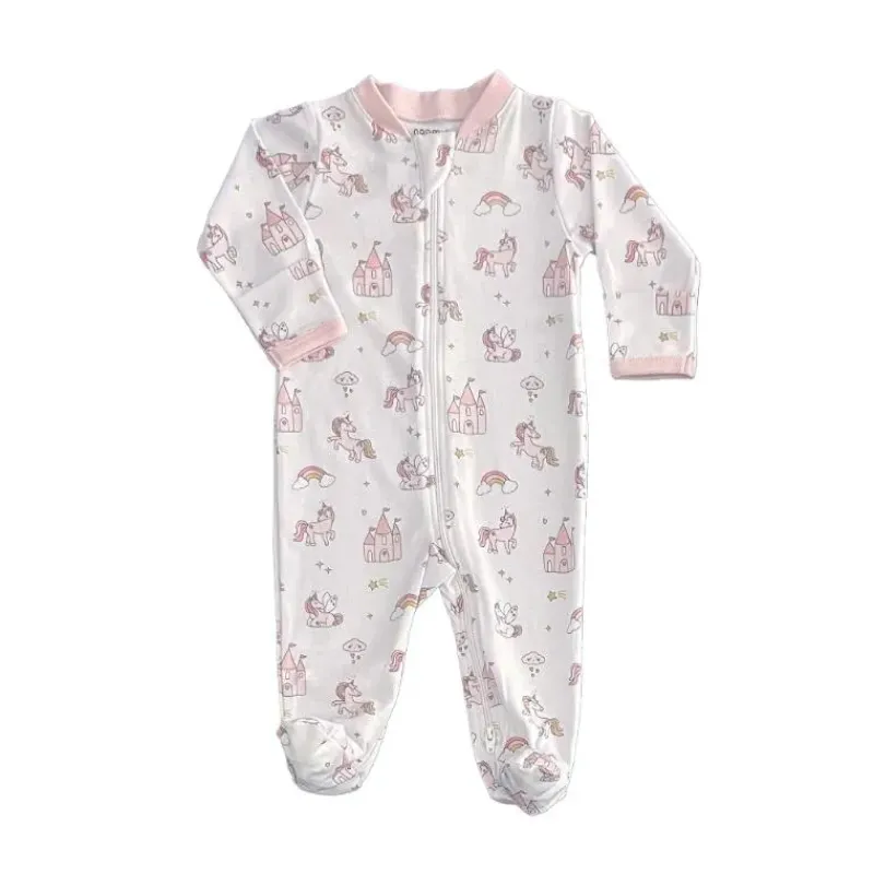 Noomie Baby Sleepwear*- Baby Unicorn World Zipper Footie
