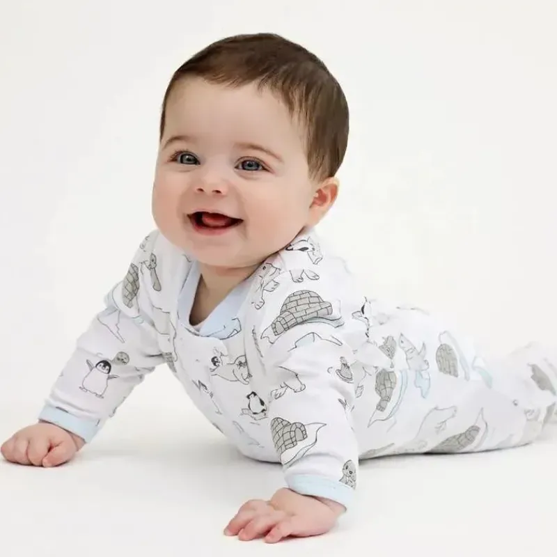 Noomie Baby Sleepwear*- Baby Unisex Zipper Footie Arctic