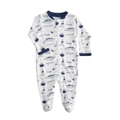 Noomie Baby Sleepwear*- Baby Yachts Zipper Footie