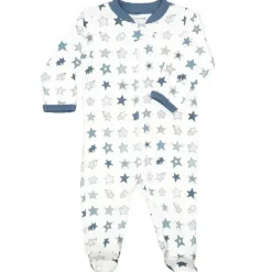 Noomie Baby Onesies & Bodysuits*- Baby Zipper Footie Denim Stars