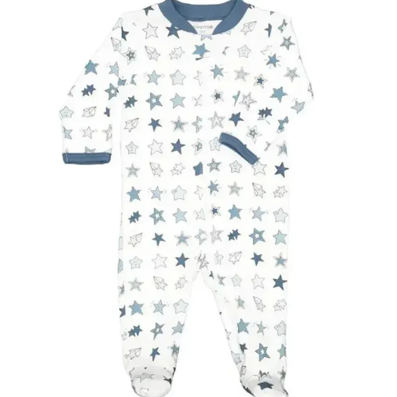 Noomie Baby Onesies & Bodysuits*- Baby Zipper Footie Denim Stars
