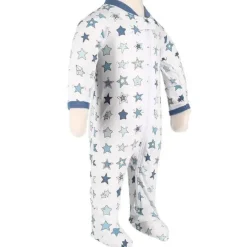 Noomie Baby Onesies & Bodysuits*- Baby Zipper Footie Denim Stars
