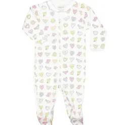 Noomie Baby Onesies & Bodysuits*- Baby Zipper Footie Rainbow Hearts
