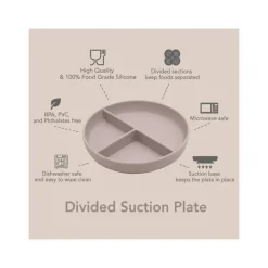 Nouka Plates & Bowls|Dishes, Utensils & Food Containers*- Divided Plate With Suction, Bloom