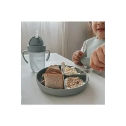 Nouka Plates & Bowls|Dishes, Utensils & Food Containers*- Divided Plate With Suction, Bloom