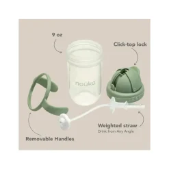 Nouka Straw, Sippy & Training Cups|Dishes, Utensils & Food Containers*- Non- Spill Weighted Straw Cup 9 Oz, Soft Sand
