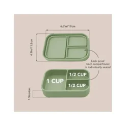Nouka Lunch Boxes & Bags|Lunch Box*- Small Silicone Sealed Snack Box, Leaf