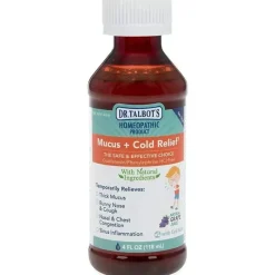 Nuby Pain & Fever Relief*- 4 Oz Homeopathic Dr Talbots Mucus And Cold Relief