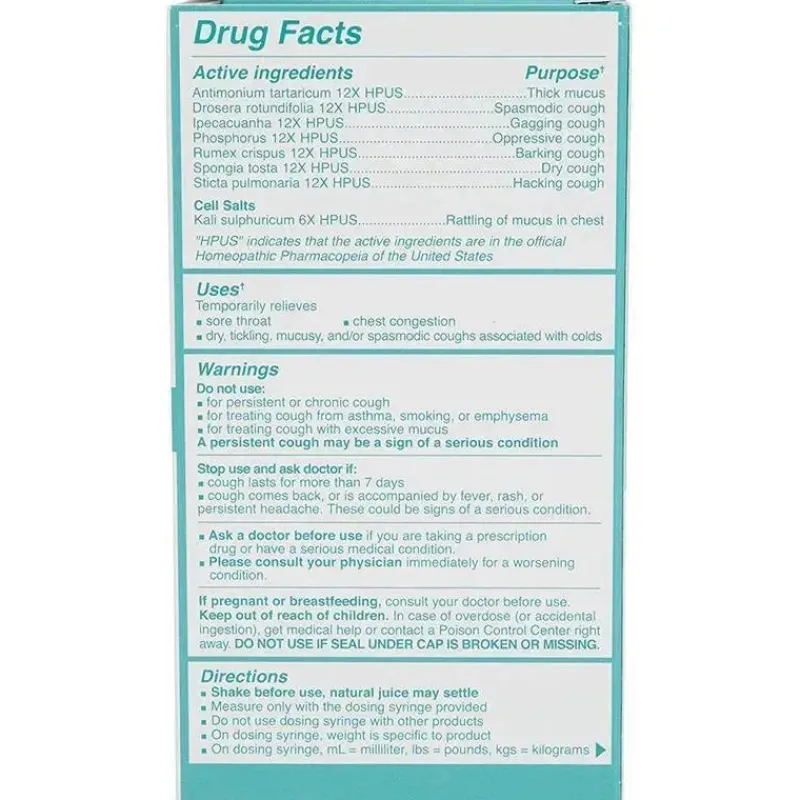 Nuby Cough & Cold*- 4 Oz Homeopathic Dr Talbots Cough Relief