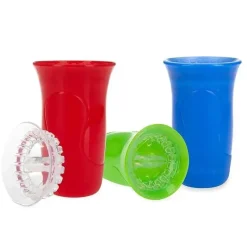 Nuby Straw, Sippy & Training Cups|Dishes, Utensils & Food Containers*- 3 Pk Edge Cup 2 Part 360 Drinking Cup, Blue/Red/Green