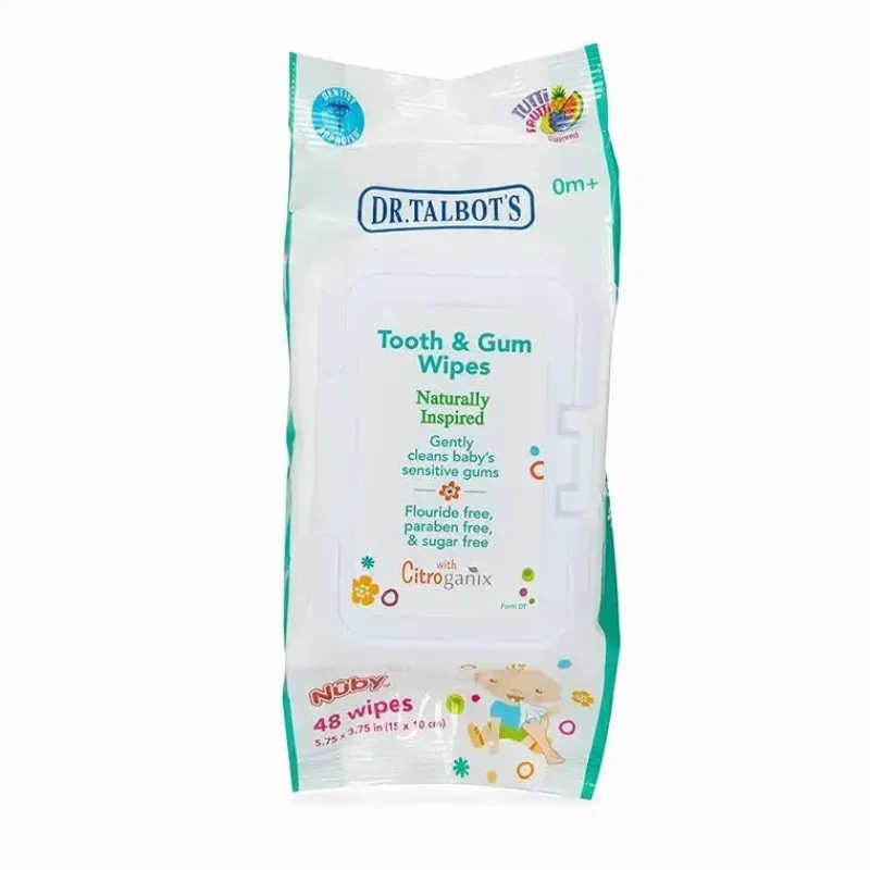 Nuby Oral & Nasal Care*- All Natural Baby Tooth & Gum Wipes 48Ct