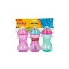 Nuby Straw, Sippy & Training Cups|Dishes, Utensils & Food Containers*- Cup 3 Pk Clik-It Soft Spout 10 Oz, Purple/Pink/Aqua