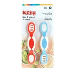 Nuby Utensils & Accessories|Dishes, Utensils & Food Containers*- Dip & Scoop Spoons, 2 Pack, Boy